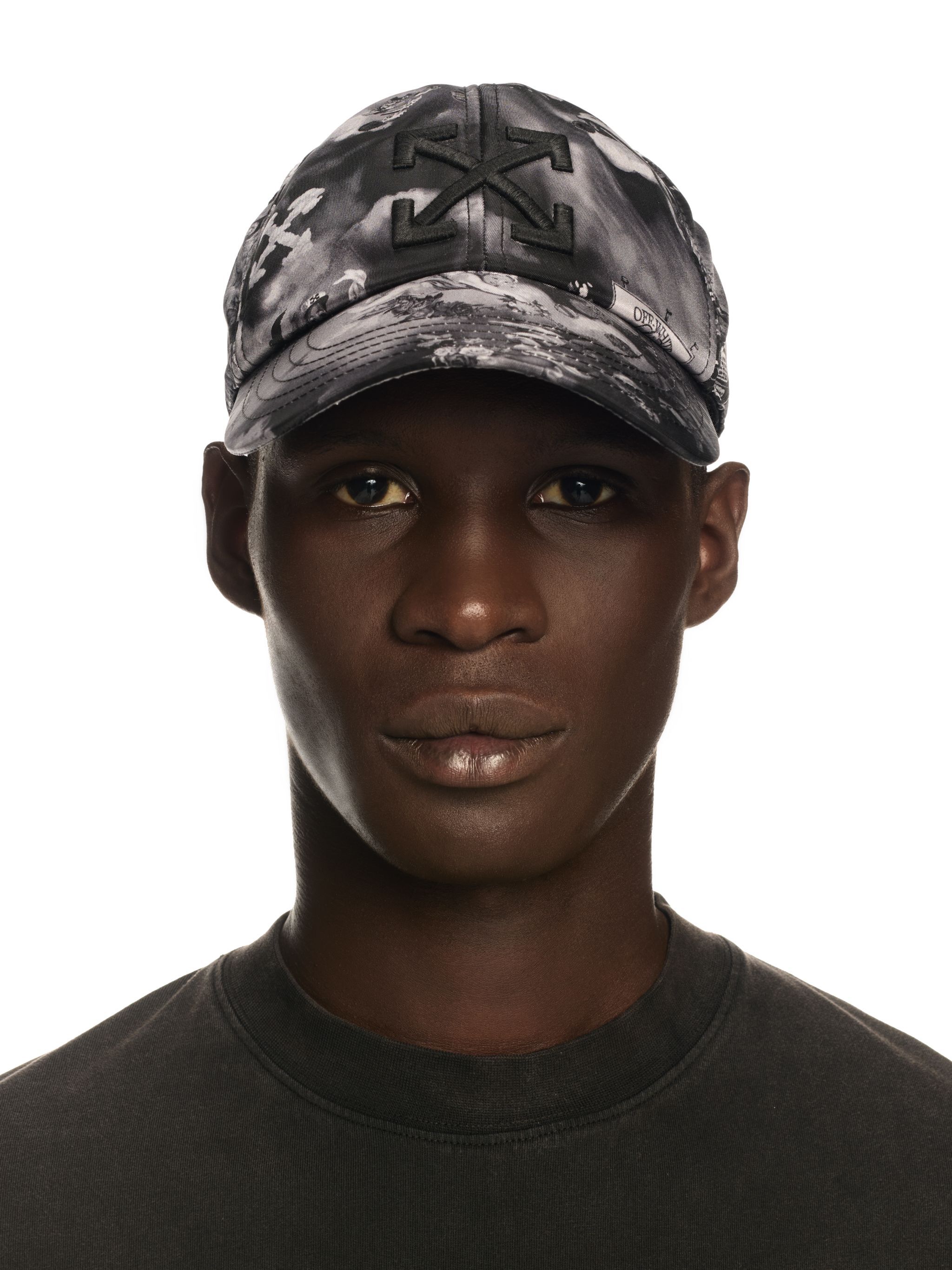 OFF WHITE Black Fresco Baseball Cap BLACK OMLA049S25FAB008