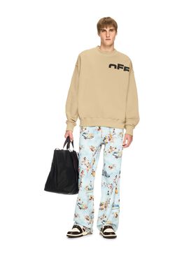 OFF WHITE Felpa Beige Con Logo Off Split NEUTRO OMBA054S25FLE003