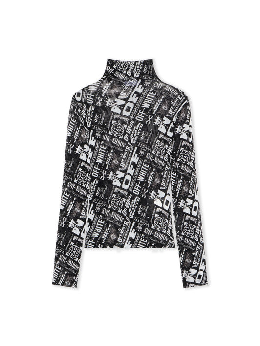 OFF WHITE Multilogo Mesh Long Sleeve Turtle Neck Top MULTILOGO-NO COLOR OWAD122F25JER002