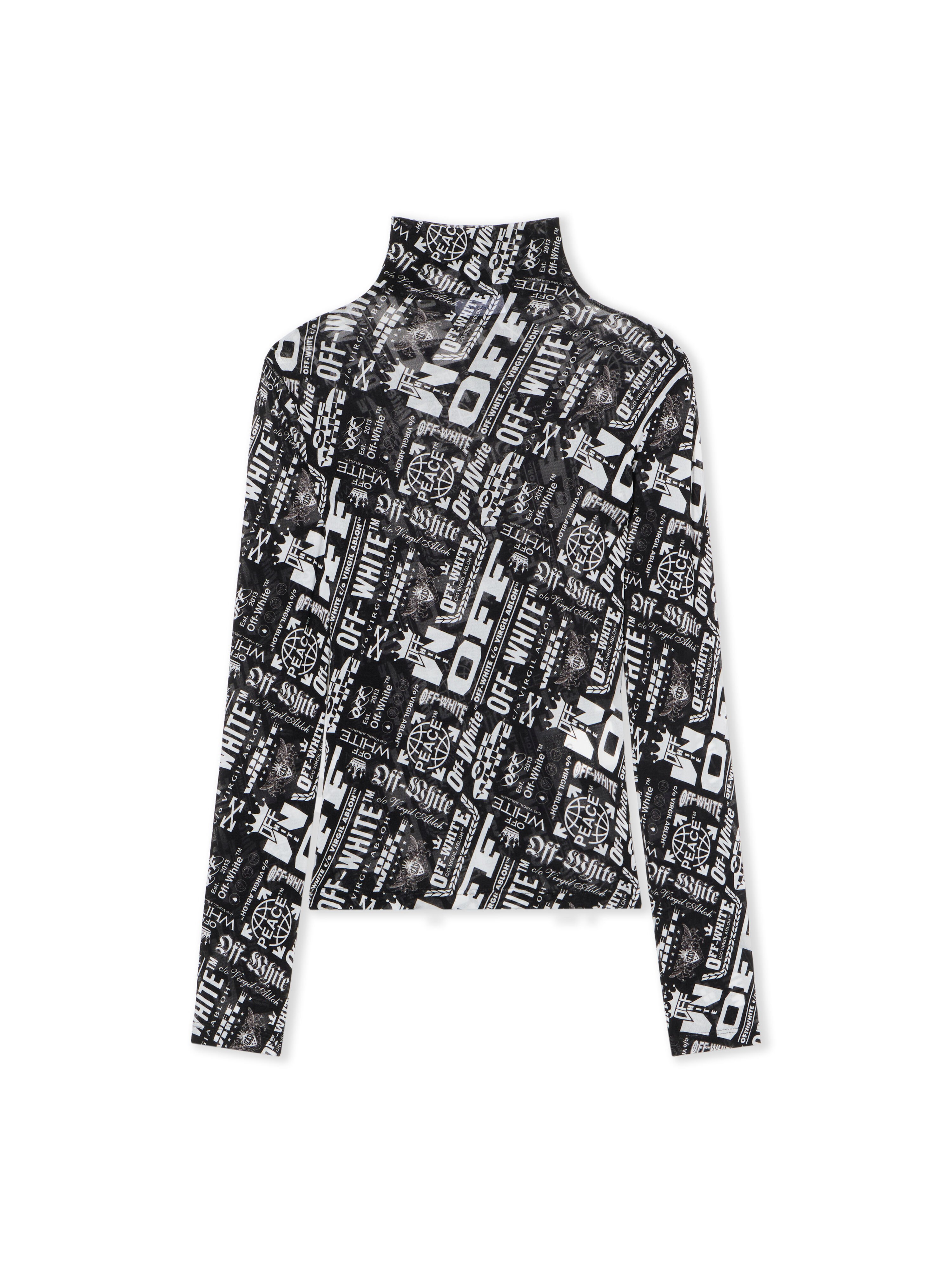 OFF WHITE Multilogo Mesh Long Sleeve Turtle Neck Top MULTILOGO-NO COLOR OWAD122F25JER002
