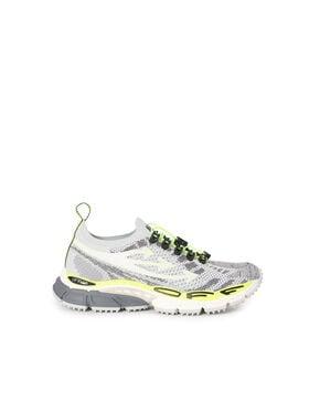 OFF WHITE Be Right Back Knit Sneakers LIGHT GREY - YELLOW FLUO OMIA2AOS26FAB001