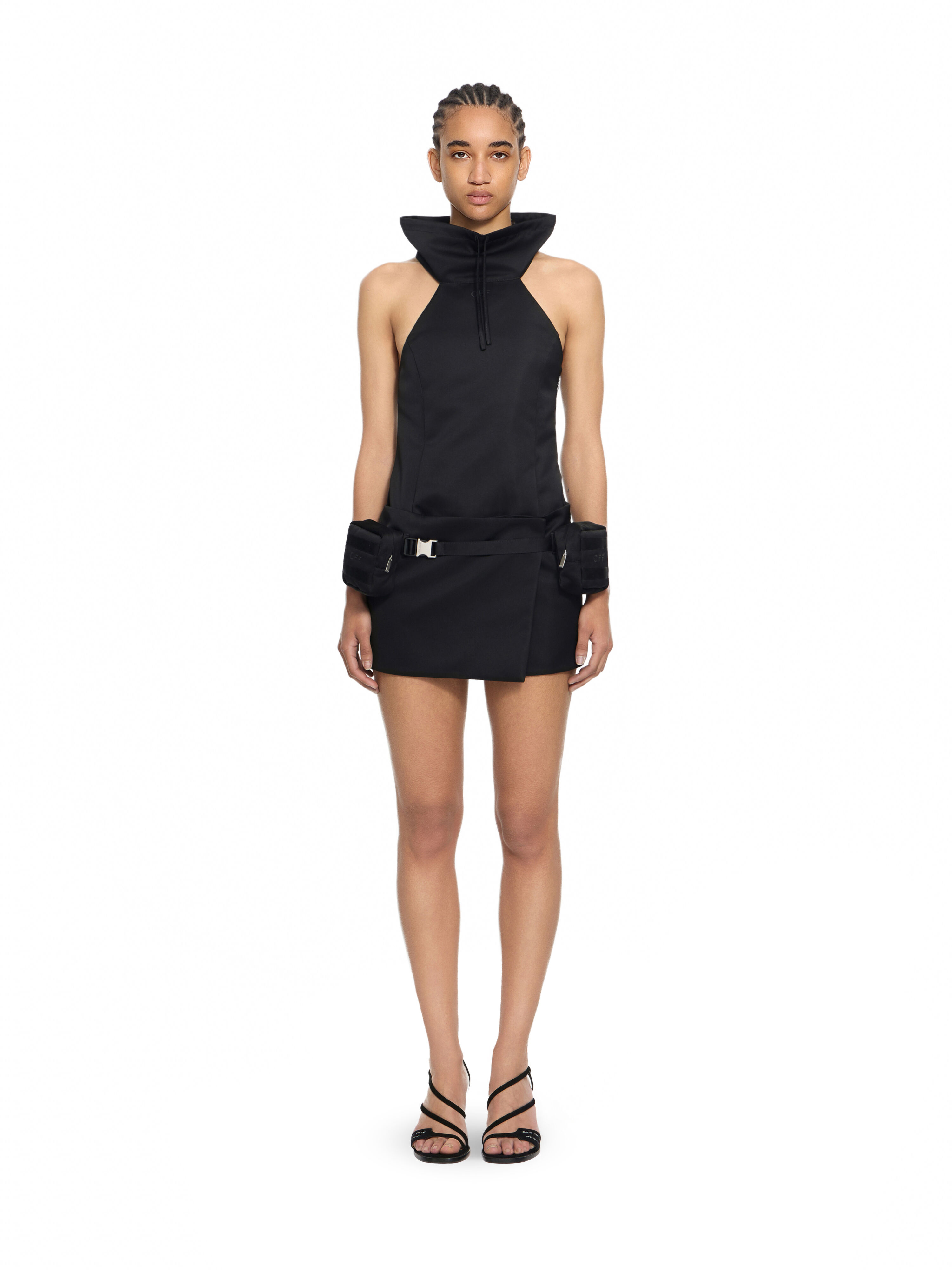 OFF WHITE Duchesse Pkt Belt Dress Black-Black 2FU00242T