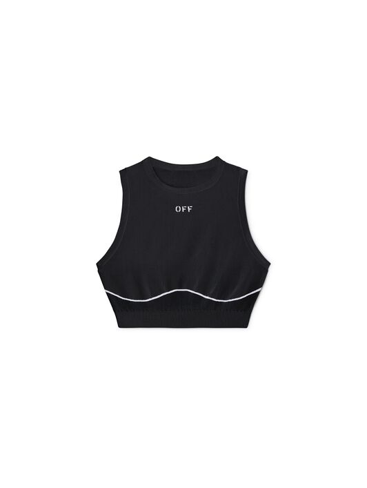 OFF WHITE Top Nero Senza Cuciture Con Logo Off NERO OWVO05AC99KNI002