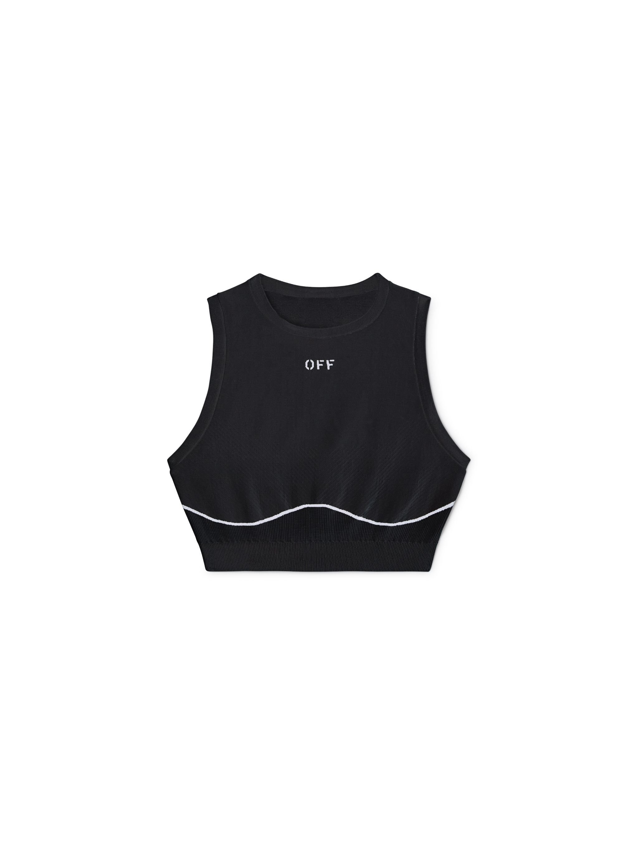 OFF WHITE Top Nero Senza Cuciture Con Logo Off NERO OWVO05AC99KNI002