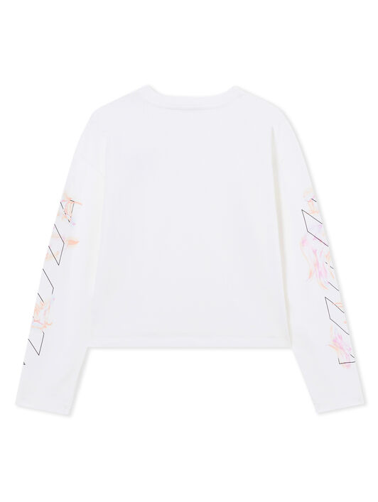 LAB L/AB Diagonal Long-Sleeved T-Shirt Bright White LABF2639B00107T