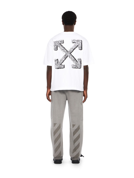 OFF WHITE Scribble Arrow Skate Logo T-Shirt WHITE - BLACK OMAA120F25JER00C