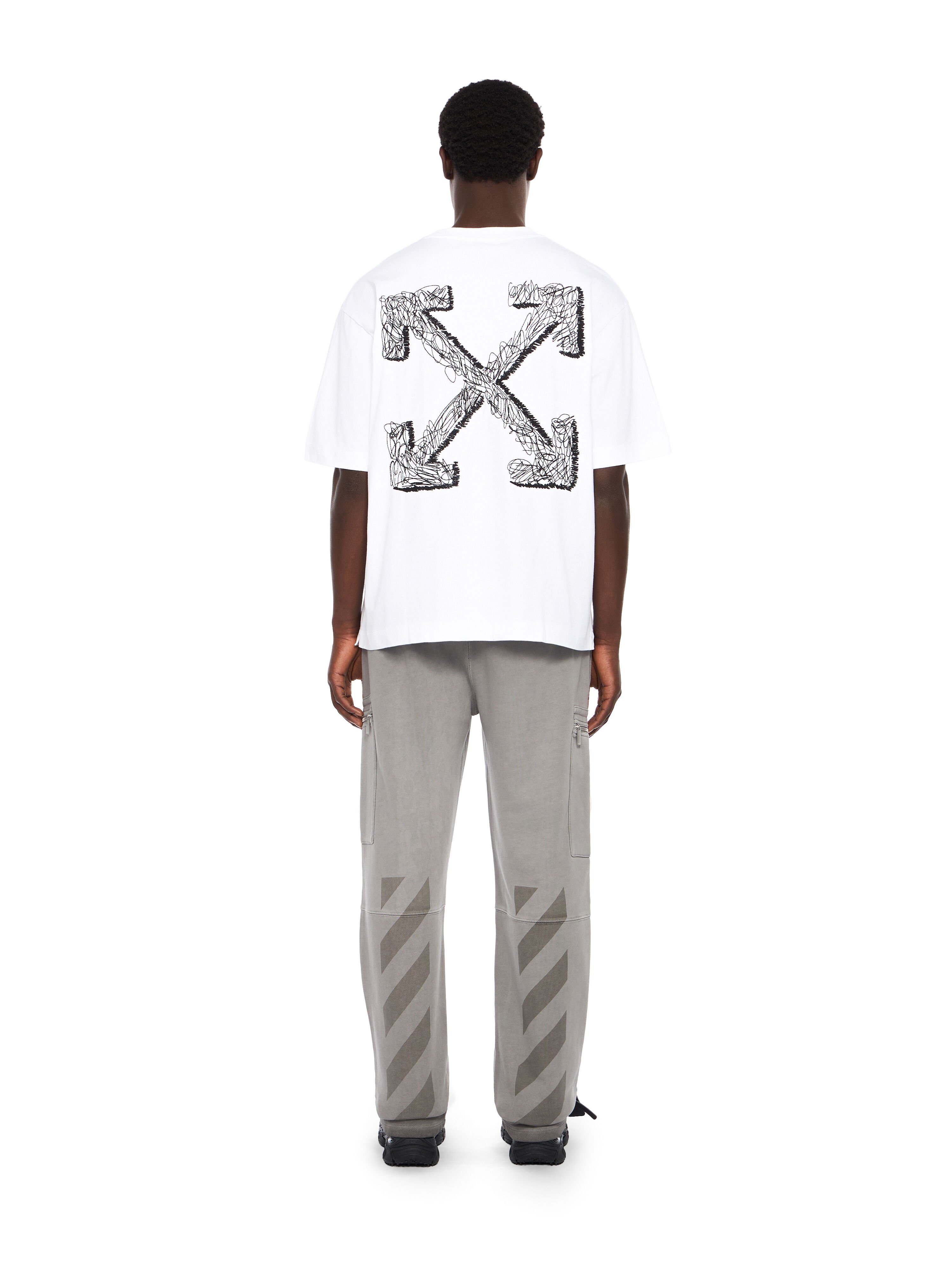 OFF WHITE Scribble Arrow Skate Logo T-Shirt WHITE - BLACK OMAA120F25JER00C