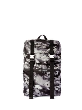 OFF WHITE Black Fresco Print Outdoor Backpack GREEN OMAA027T25JER00U