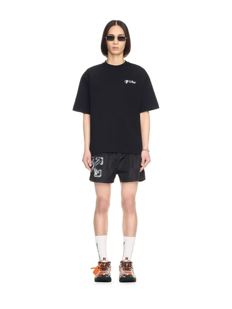 OFF WHITE Black Vibe Arrow Swim Shorts BLACK OMFD014S25FAB004