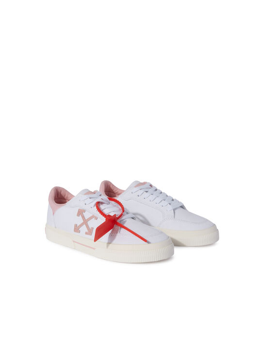 OFF WHITE Sneakers Basse Vulcanized In Tela Bianco/Rosa  OWIA288S25FAB001