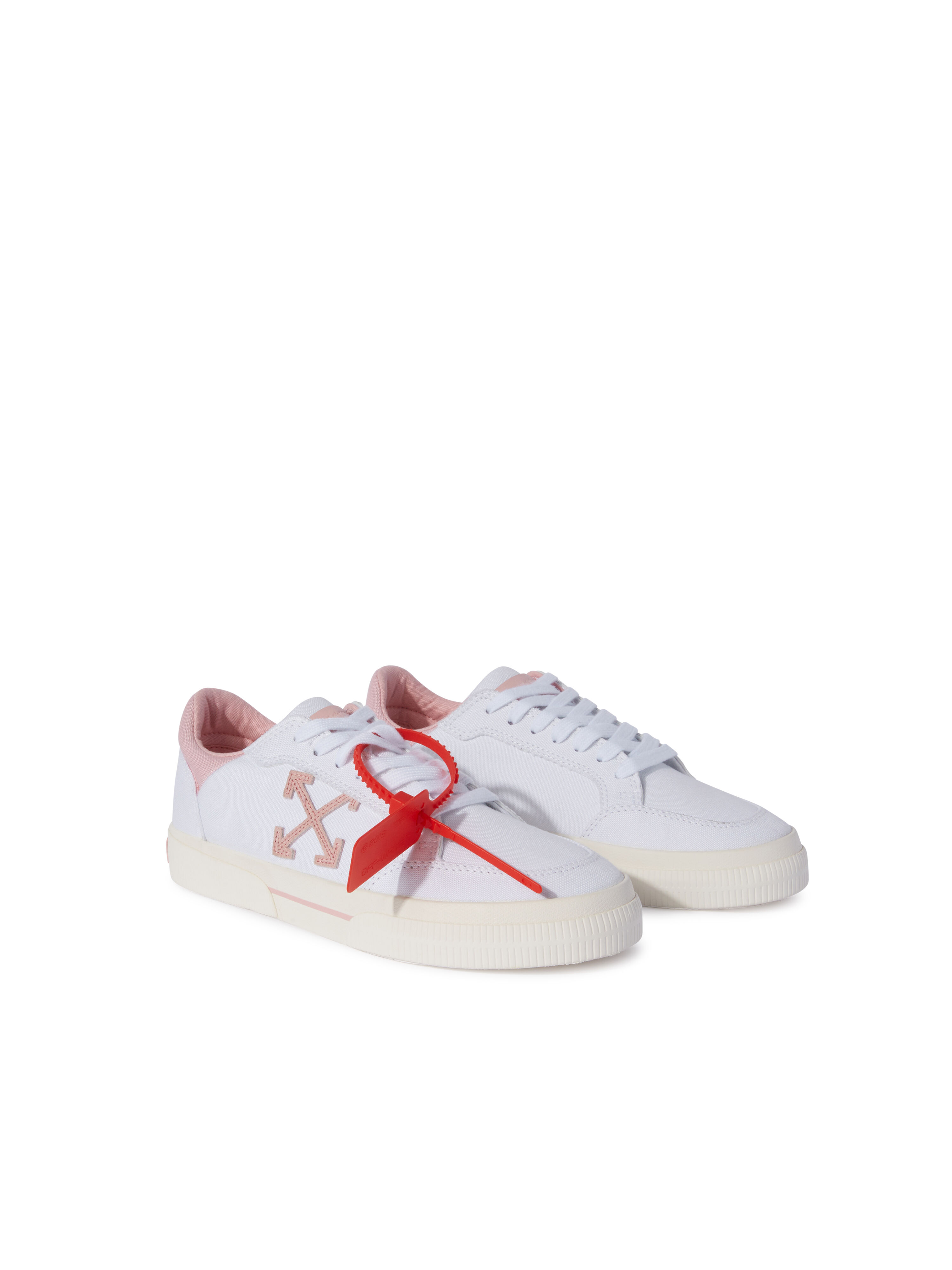 OFF WHITE Sneakers Basse Vulcanized In Tela Bianco/Rosa  OWIA288S25FAB001