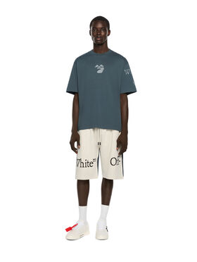 OFF WHITE Bookish Scarf Overlap Skate Sweatshorts DARK SLATE 44MCI01CF26F002