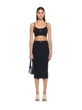 OFF WHITE Sleek Spaghetti Strap Top BLACK-WHITE OWAD26YF25JER001