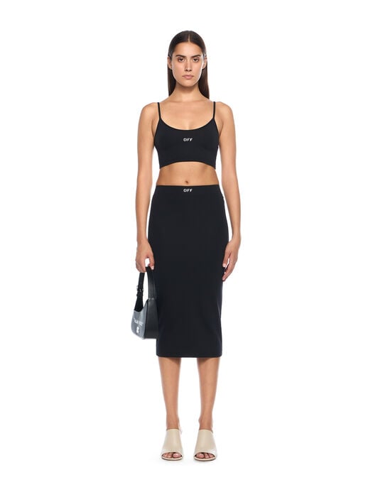 Sleek Spaghetti Strap Top OFF WHITE Sleek Spaghetti Strap Top BLACK-WHITE OWAD26YF25JER001