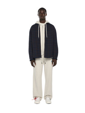 OFF WHITE Check Flannel Padded Overshirt BLUE GRAPHITE 44MES01FF26F001