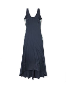 OFF WHITE Satin Backless Midi Dress Night Sky-Haute Red 2DB56NS26FAB001