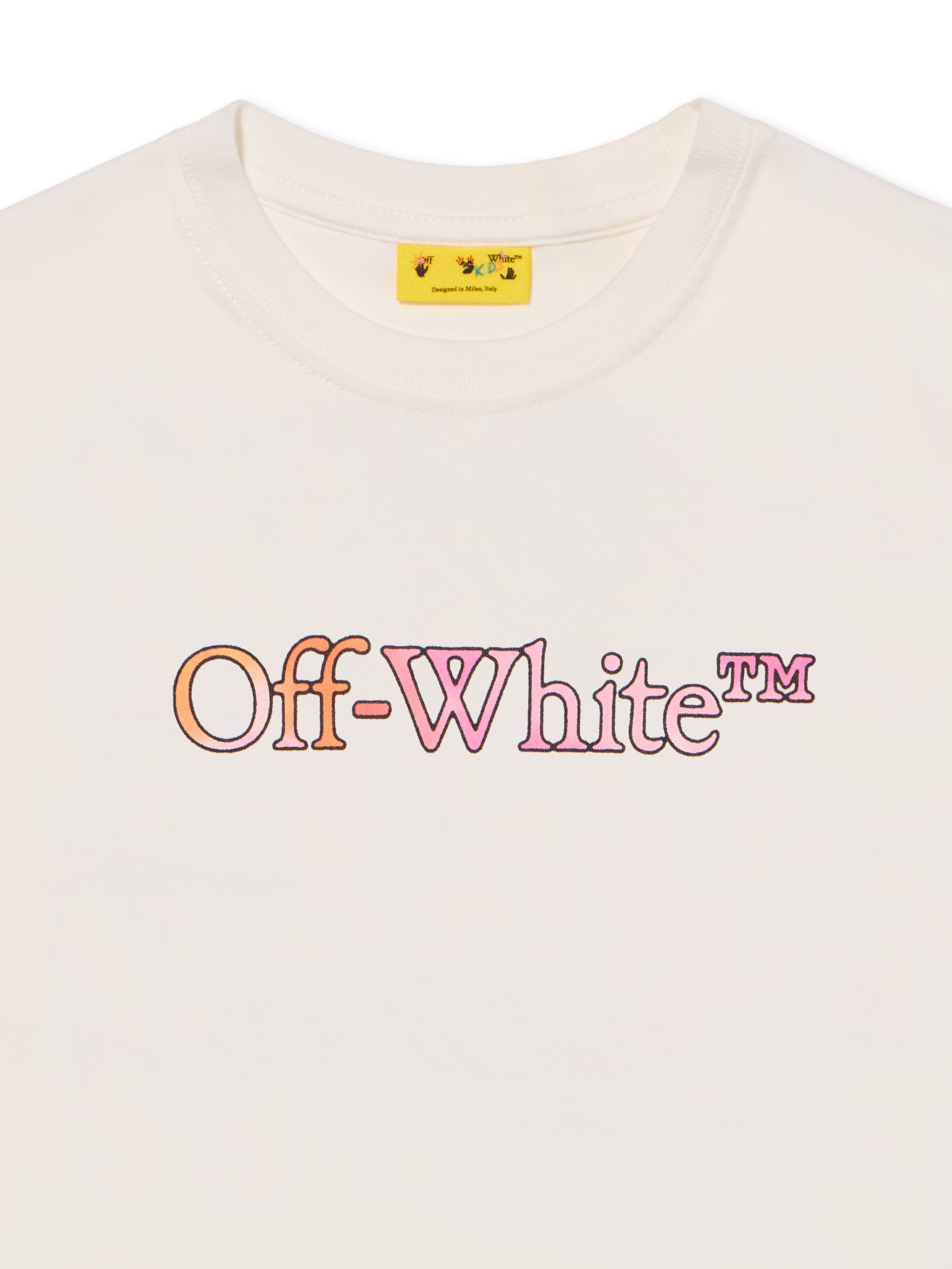 OFF WHITE Diagonal Watercolor Logo T-Shirt WHITE - MULTICOLOR OGAA001F25JER00C