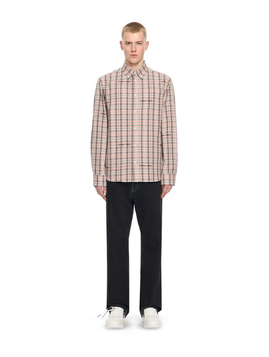 OFF WHITE Marker Check Flan Reg Shirt MAUVE MORN 44XGE04MS26F001