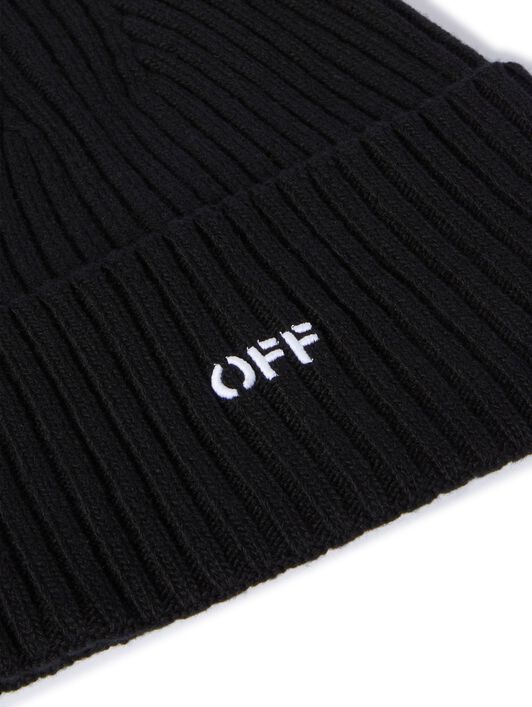 OFF WHITE Black Stamp Loose Beanie BLACK OWLC018C99KNI004