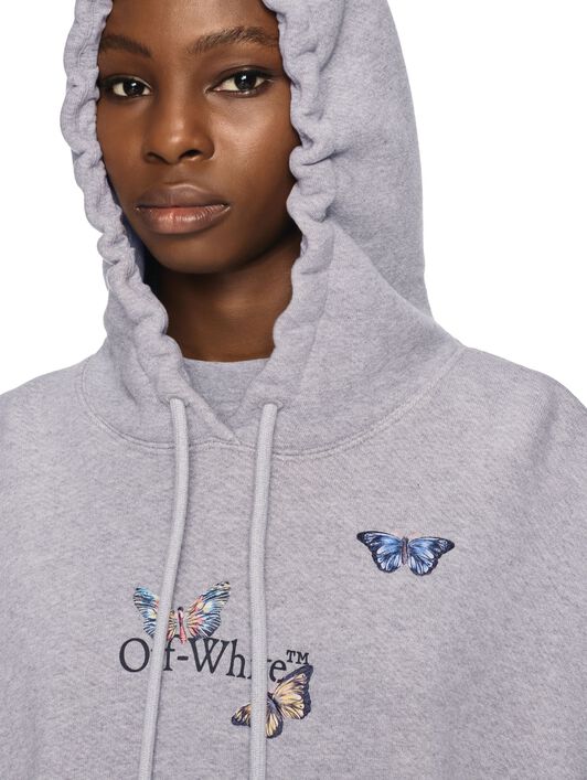 OFF WHITE Grauer Butterfly Hoodie GRAU OWBB058S25FLE001