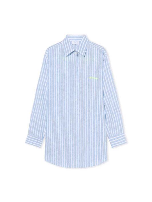 OFF WHITE Striped Over Shirt Dress LIGHT BLUE - WHITE OWDB56DT25FAB001