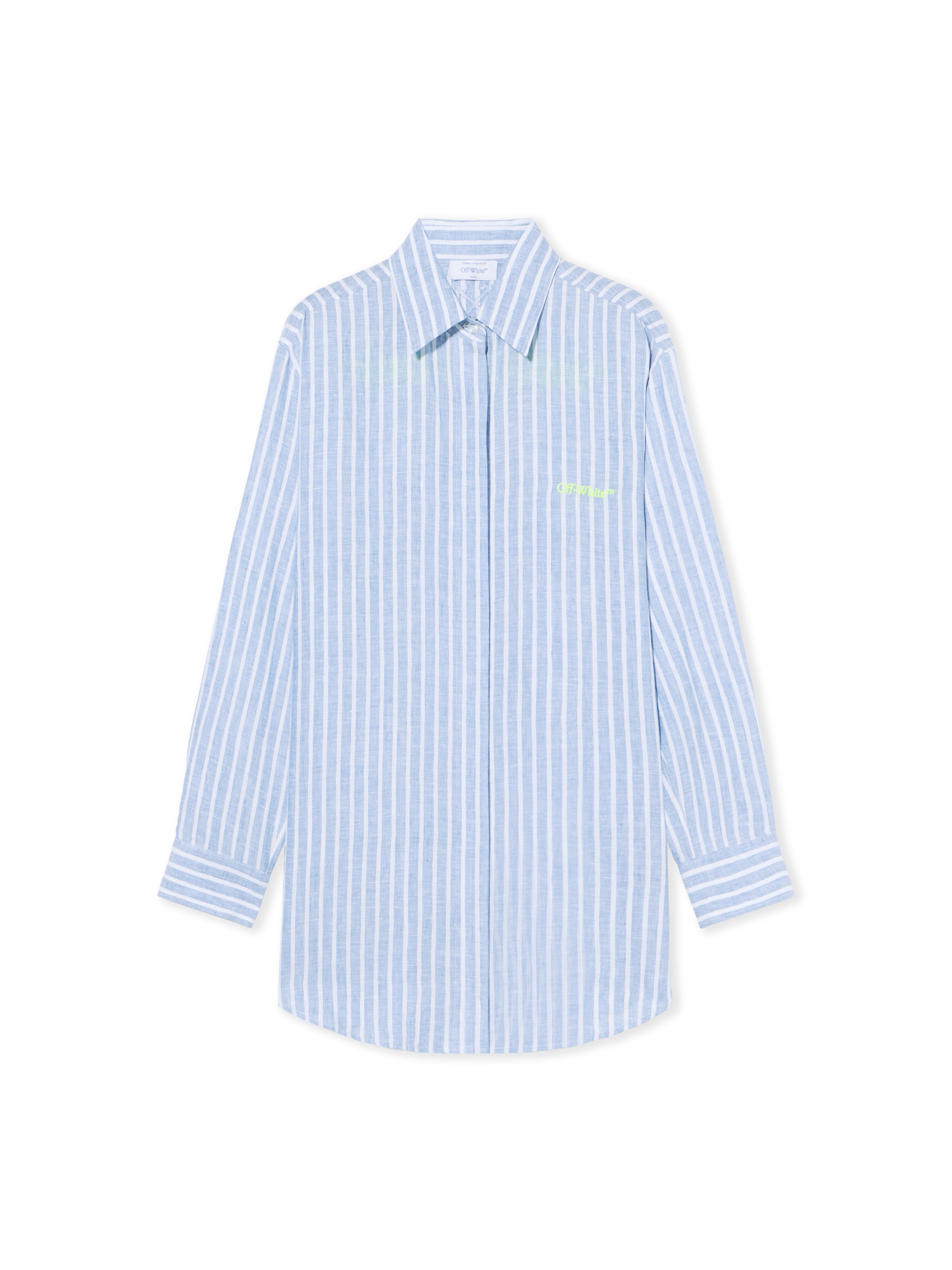 OFF WHITE Striped Over Shirt Dress LIGHT BLUE - WHITE OWDB56DT25FAB001