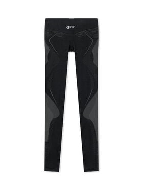 OFF WHITE Racing Seamless Leggings Black-White 2VV01HS26KNI001
