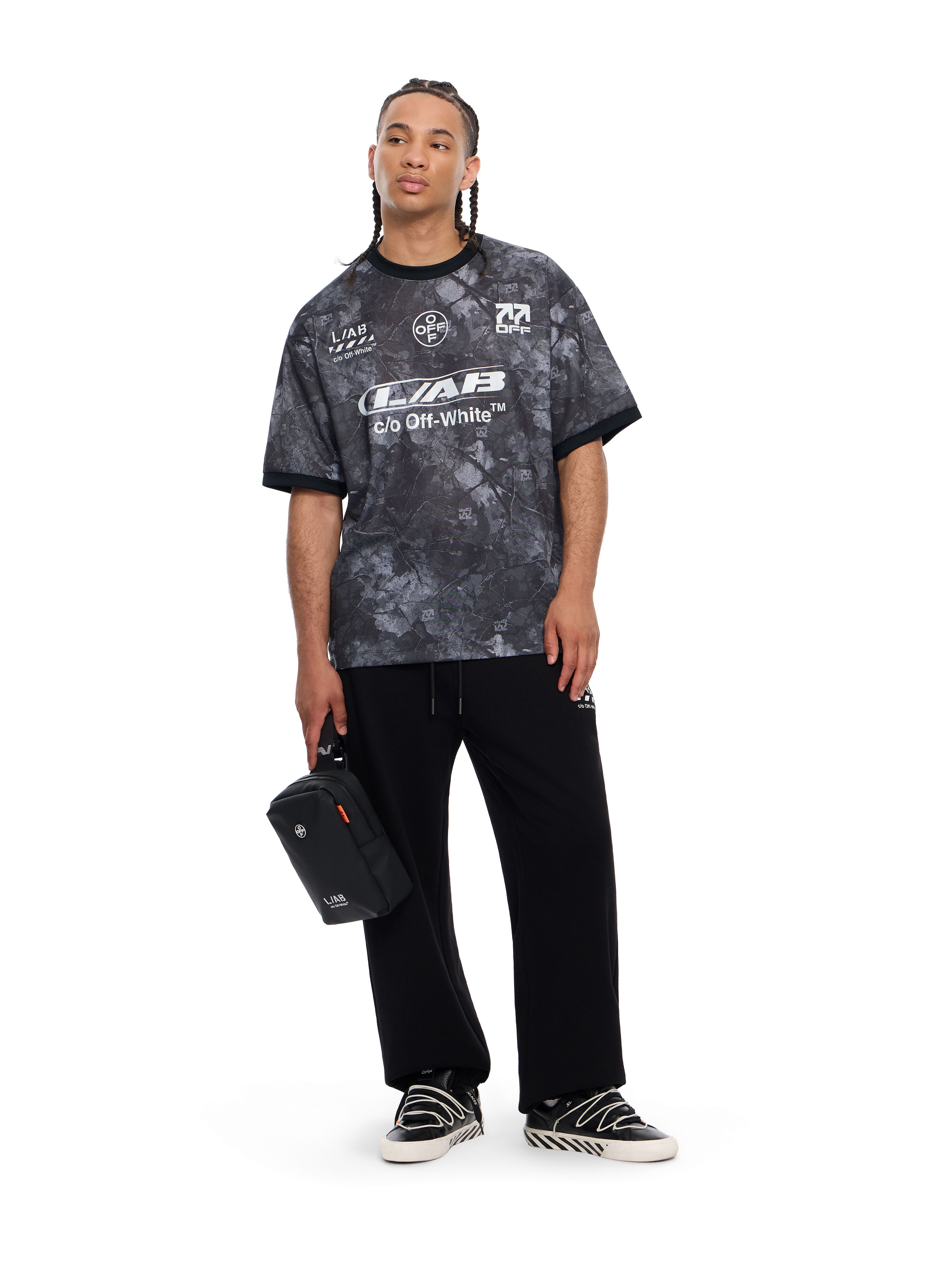LAB L/AB Camo Soccer T-Shirt BLACK 44LABF26T074