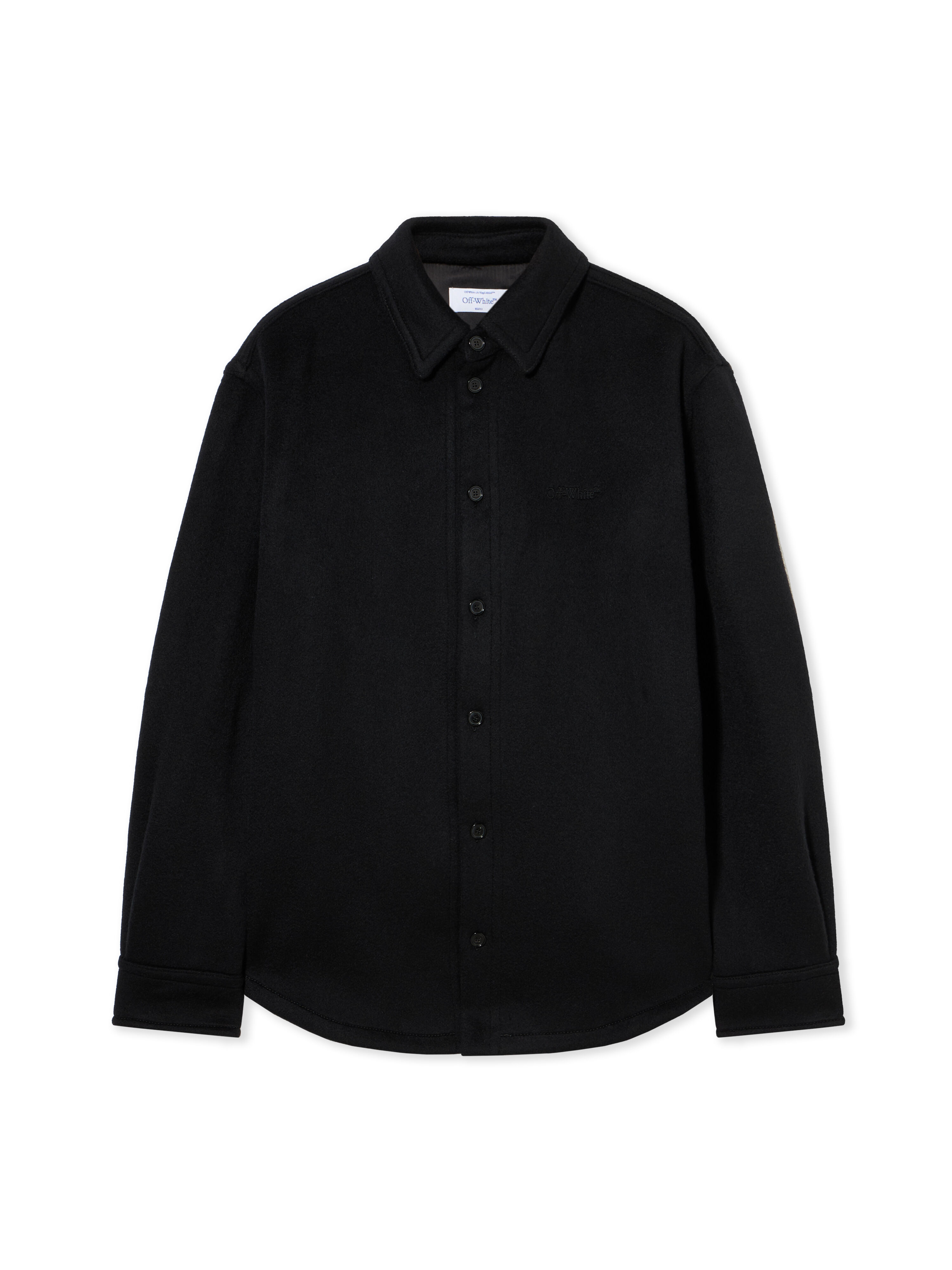 OFF WHITE Quote Military Overshirt BLACK - BLACK OMES01CF25FAB001
