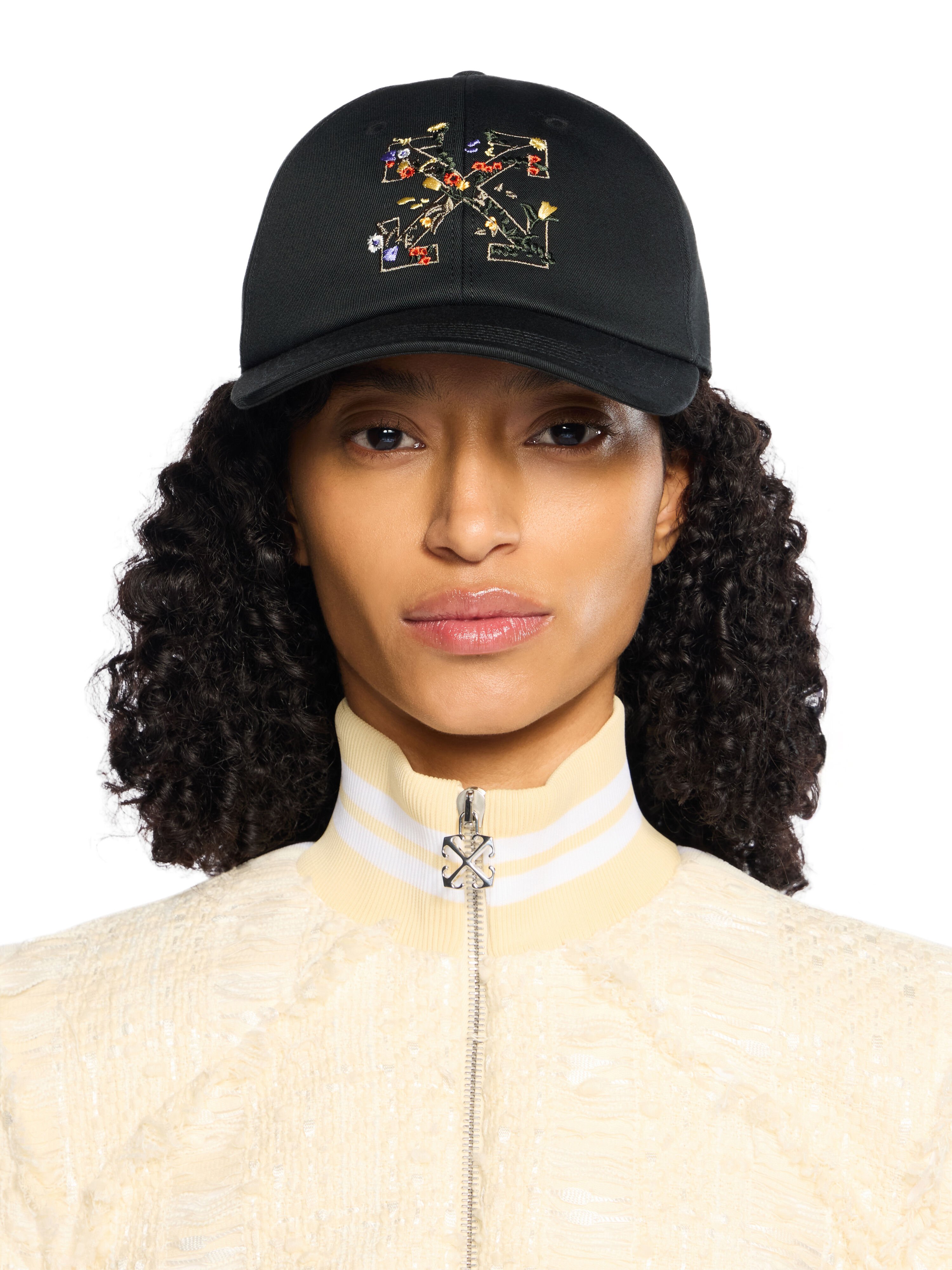 OFF WHITE Arrow Floral Baseball Cap BLACK - MULTICOLOR OWLA018F25FAB008