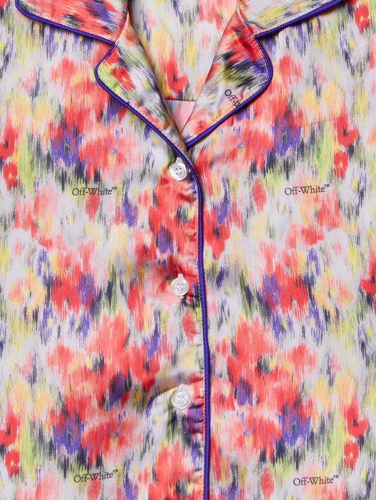 OFF WHITE Watercolor Bookish Shirt PINK OGGG002S25FAB002