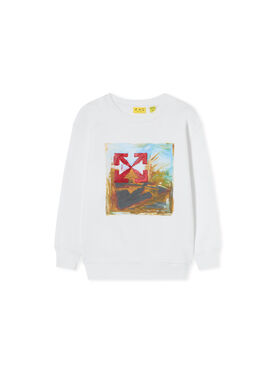 OFF WHITE Arrow Painting Crewneck Sweatshirt WHITE 44BBA001F26F004