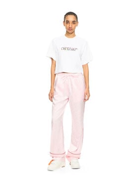 OFF WHITE Jacquard Satin Pajama Pants Soft Pink-No Color 2CA18ZS26FAB001