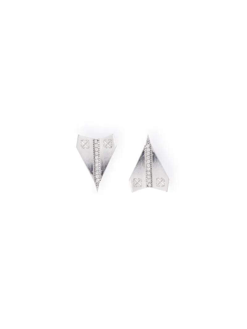 OFF WHITE Silberne Papierflugzeug-Ohrringe  OMOD11JZ25MET001