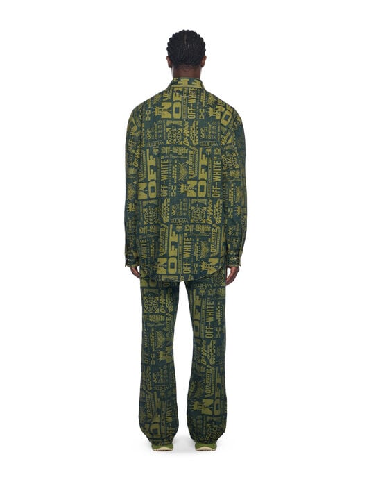 Multilogo Jacquard Relaxed Jeans OFF WHITE Multilogo Jacquard Relaxed Jeans MULTILOGO - GREEN MOSS OMYA18JF25DEN005