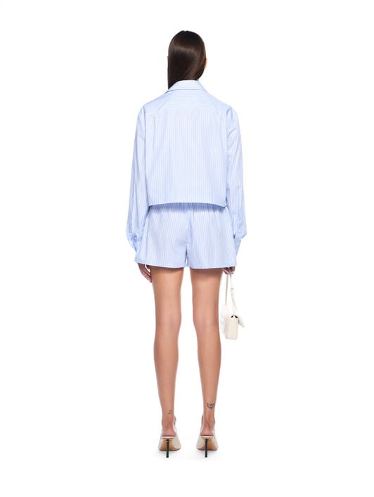 Striped Poplin Shorts OFF WHITE Striped Poplin Shorts KENTUCKY BLUE-RED DAHLIA OWCB05JF25FAB001