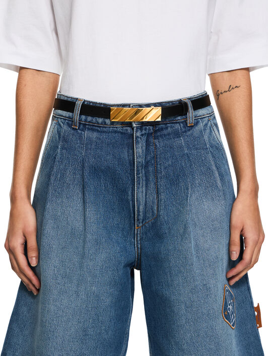 OFF WHITE Diagonal Belt 25Mm BLACK OWRB13ES26LEA001