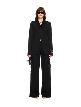 OFF WHITE Schwarze Woll-Cargojacke SCHWARZ OWEF12IS25FAB001