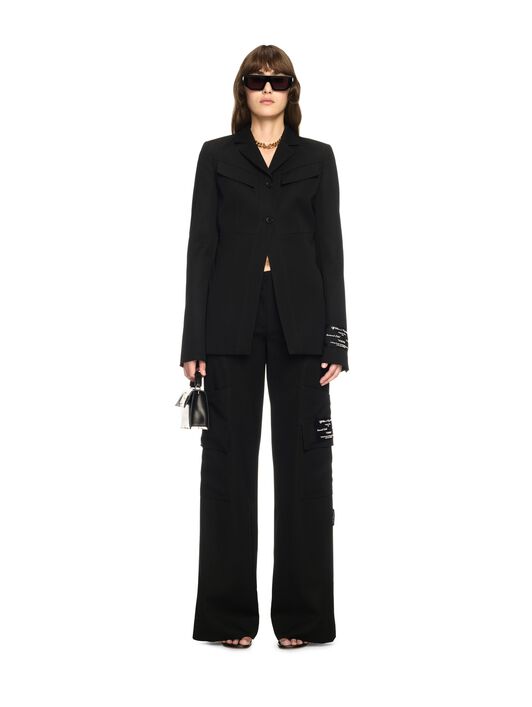 OFF WHITE Schwarze Woll-Cargojacke SCHWARZ OWEF12IS25FAB001