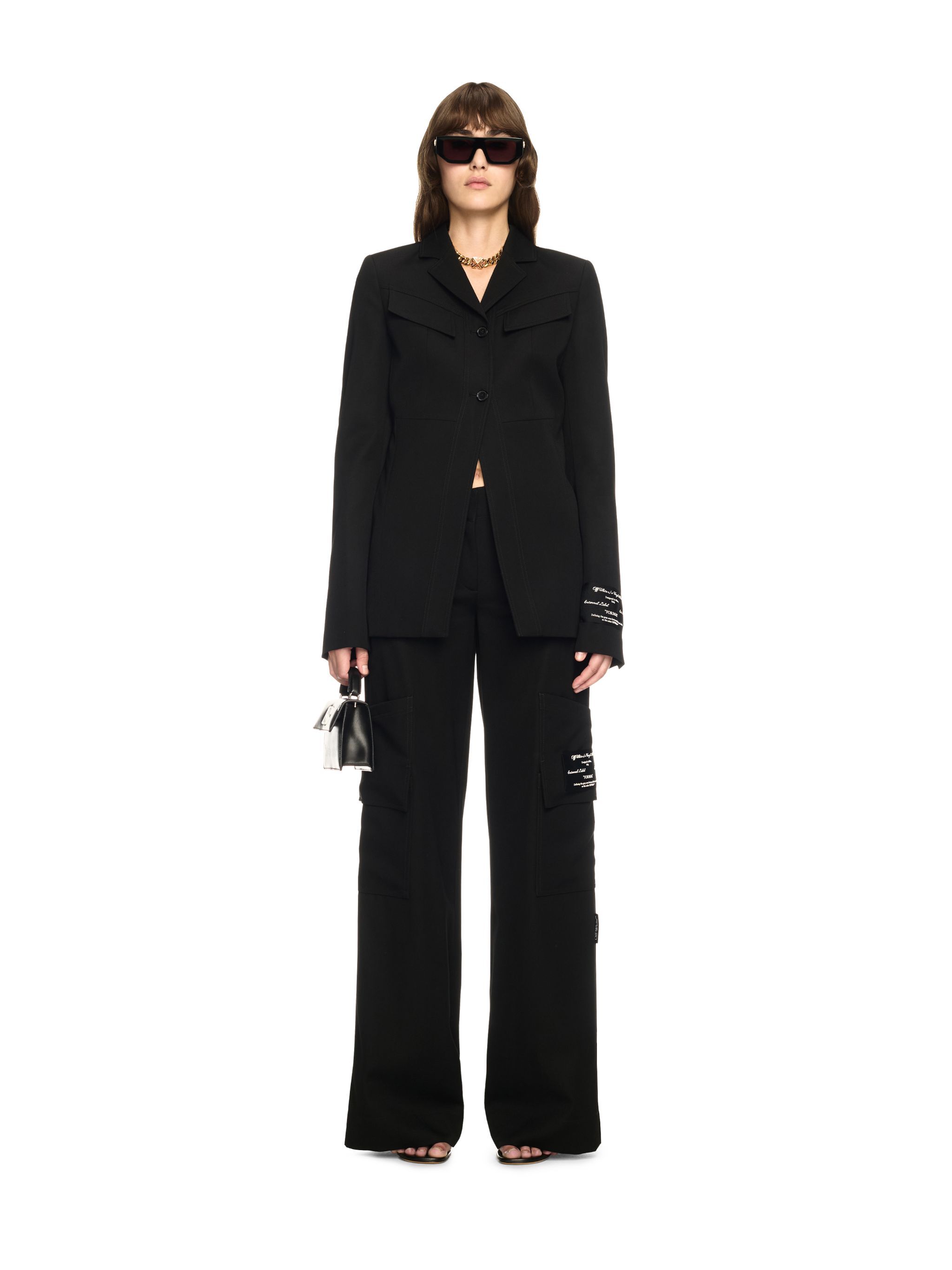 OFF WHITE Schwarze Woll-Cargojacke SCHWARZ OWEF12IS25FAB001