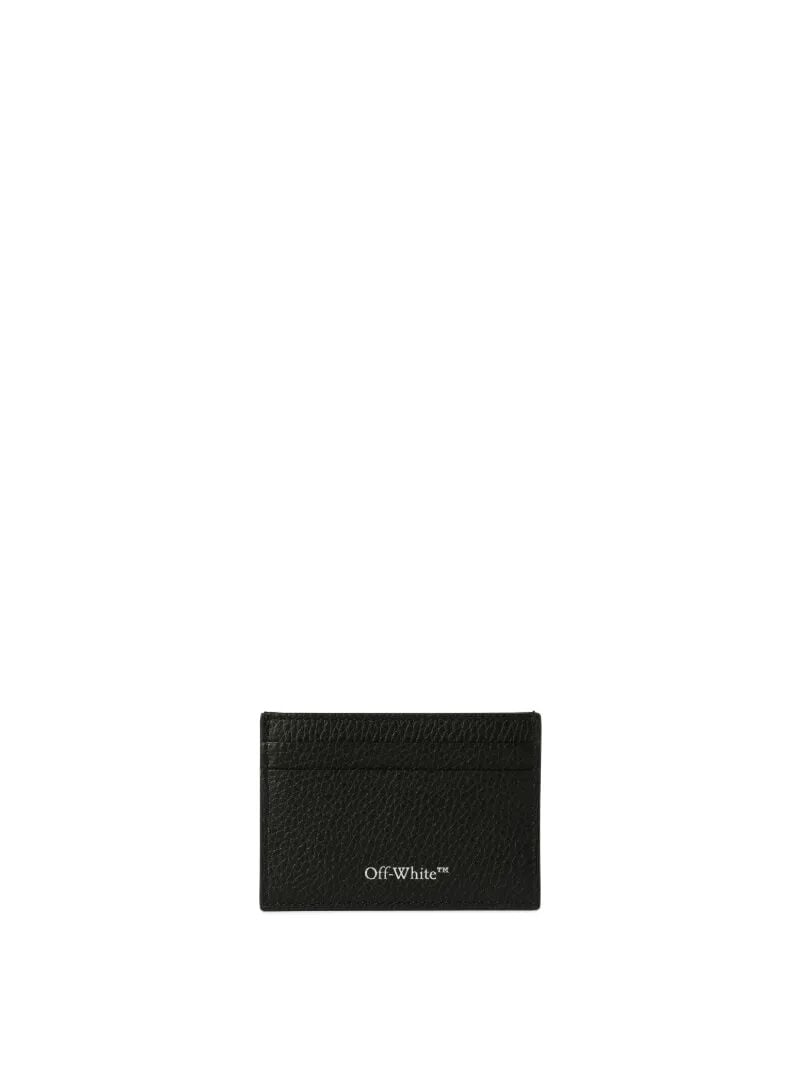 OFF WHITE Black Leather Diag Card Case BLACK OMND079C99LEA001