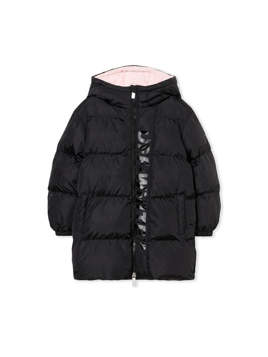 Padded Hooded Long Coat OFF WHITE Padded Hooded Long Coat BLACK - SOFT PINK OGEJ001F25FAB001