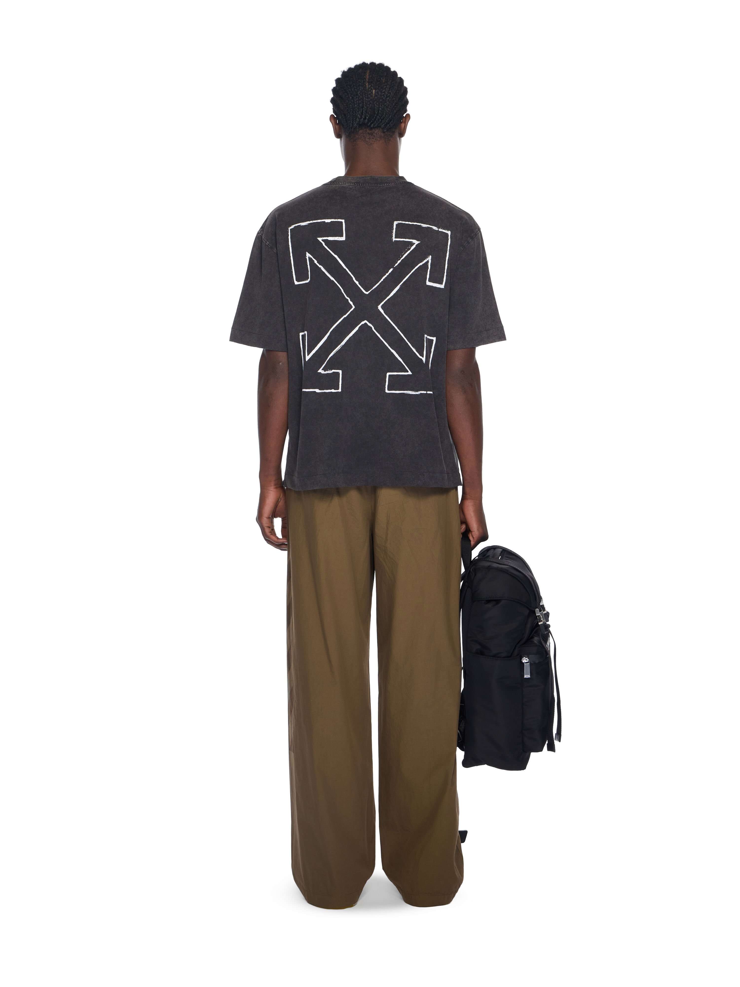 News Outl Arrow Skate Logo T-Shirt OFF WHITE News Outl Arrow Skate Logo T-Shirt VINTAGE BLACK - WHITE OMAA120F25JER009