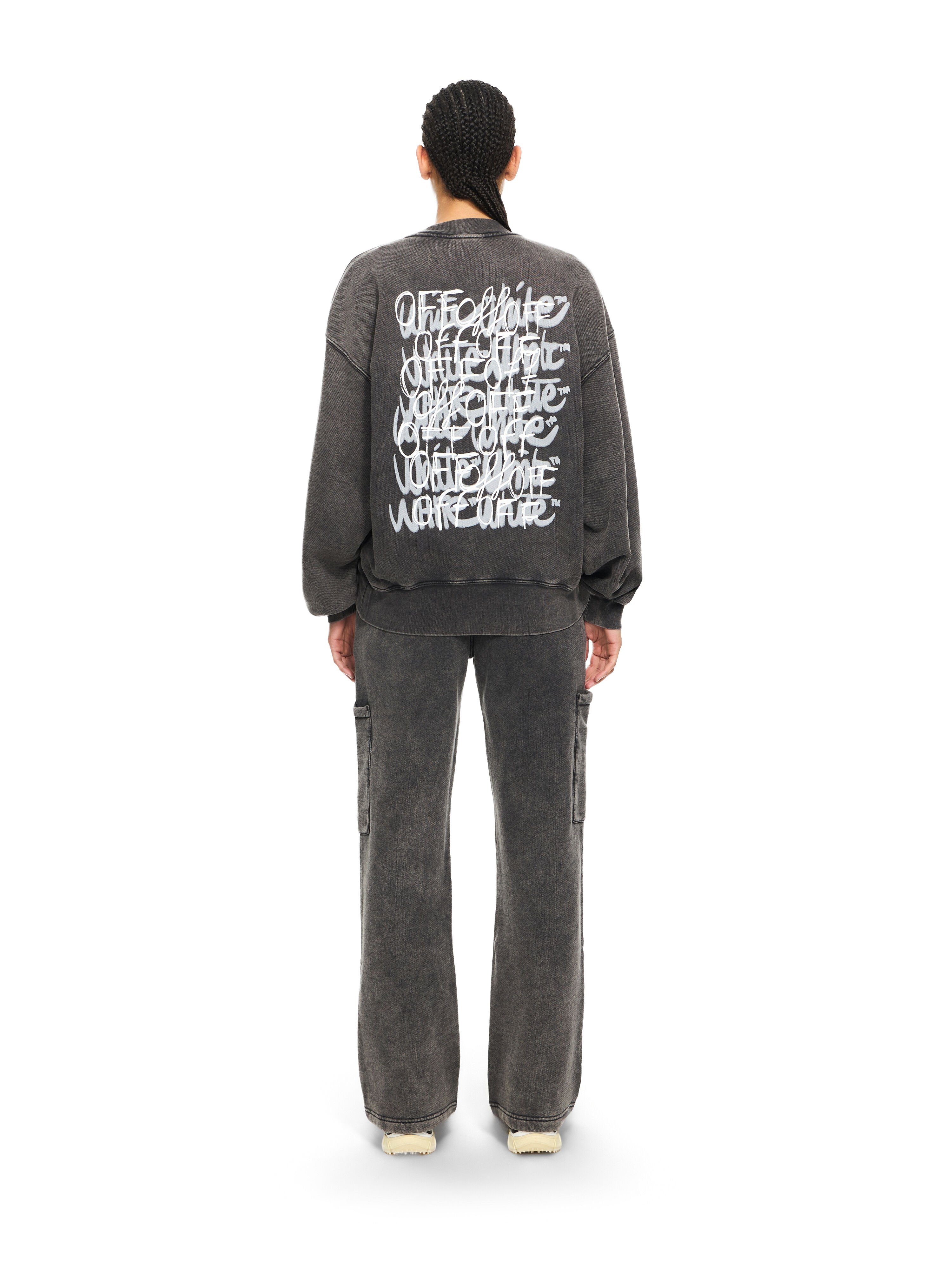 OFF WHITE Off Marker Over Crew Marble Black-White 2BA075S26FLE002