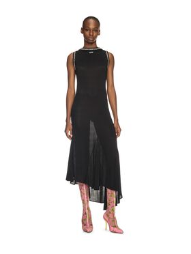 OFF WHITE LIGHT RIB EMB 20S LONG DRESS BLACK OWDB505F24JER001