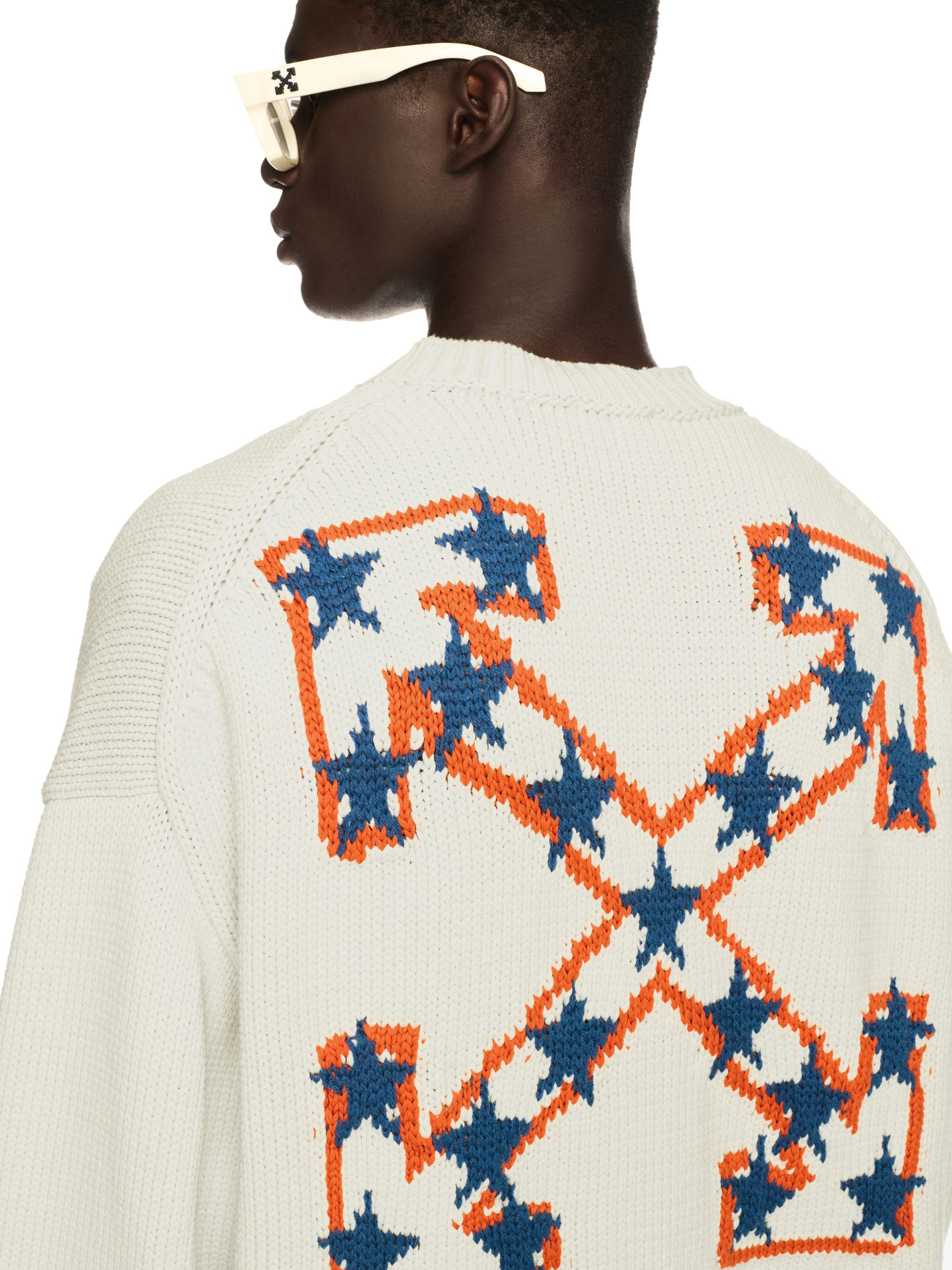 OFF WHITE White Starry Arrow Knit Sweater WHITE OMHE153S25KNI001