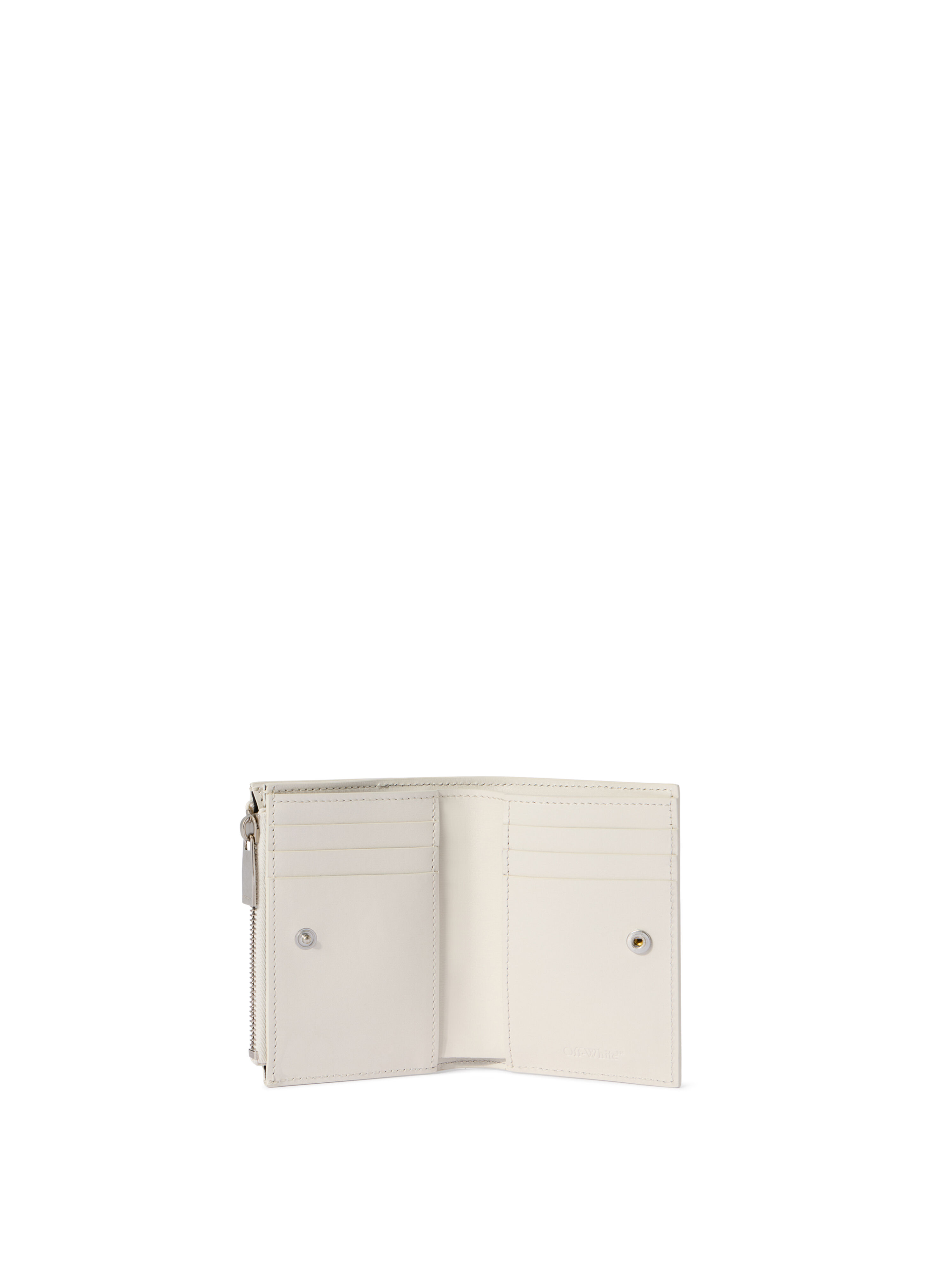 OFF WHITE Weißes Jitney Quote Reißverschluss Bifold Geldbeutel WEISS OWNC072C99LEA001