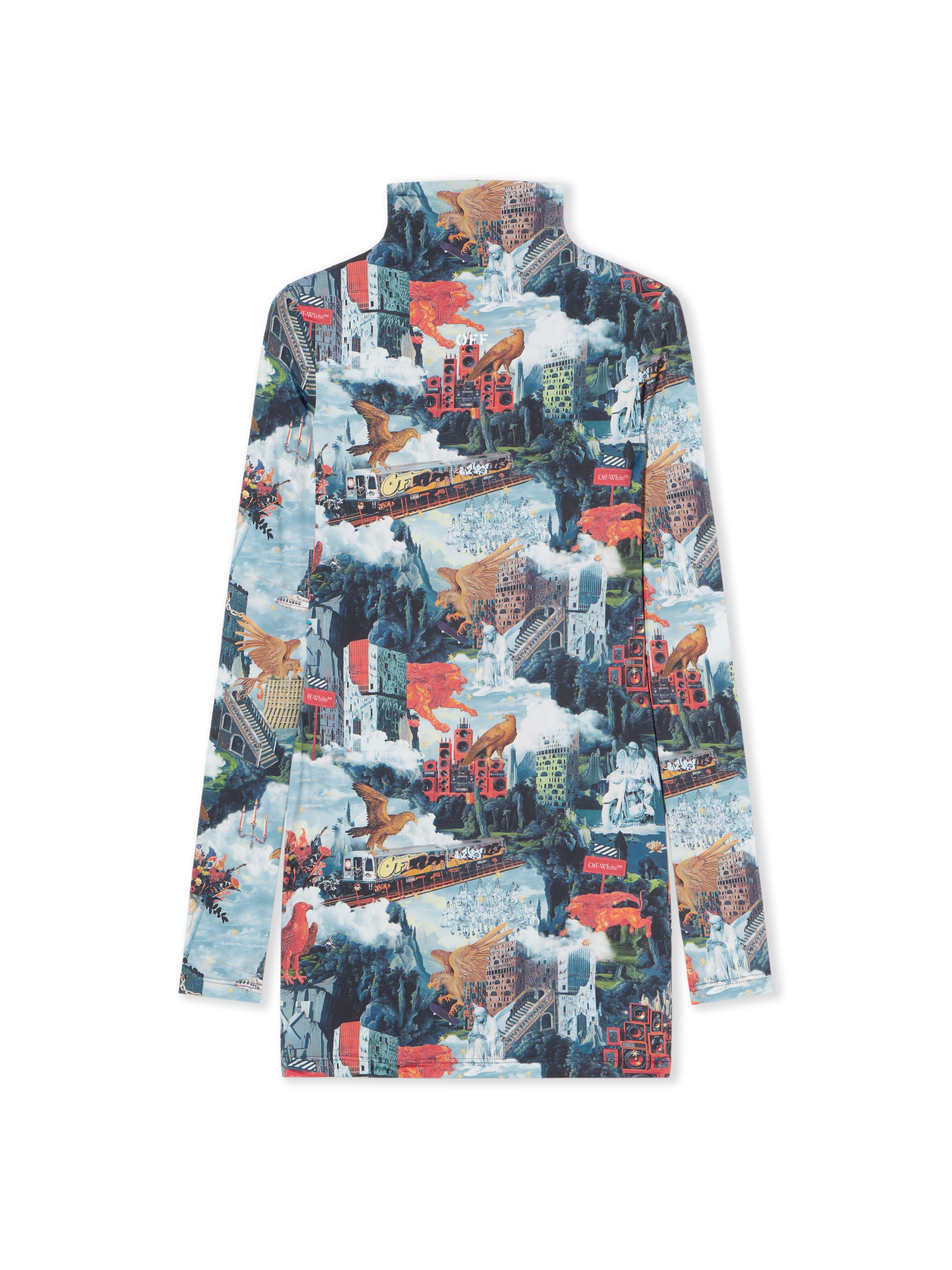 OFF WHITE World Paint Second Skin Mini Dress AI PRINT-WHITE OWDB55TF25JER001