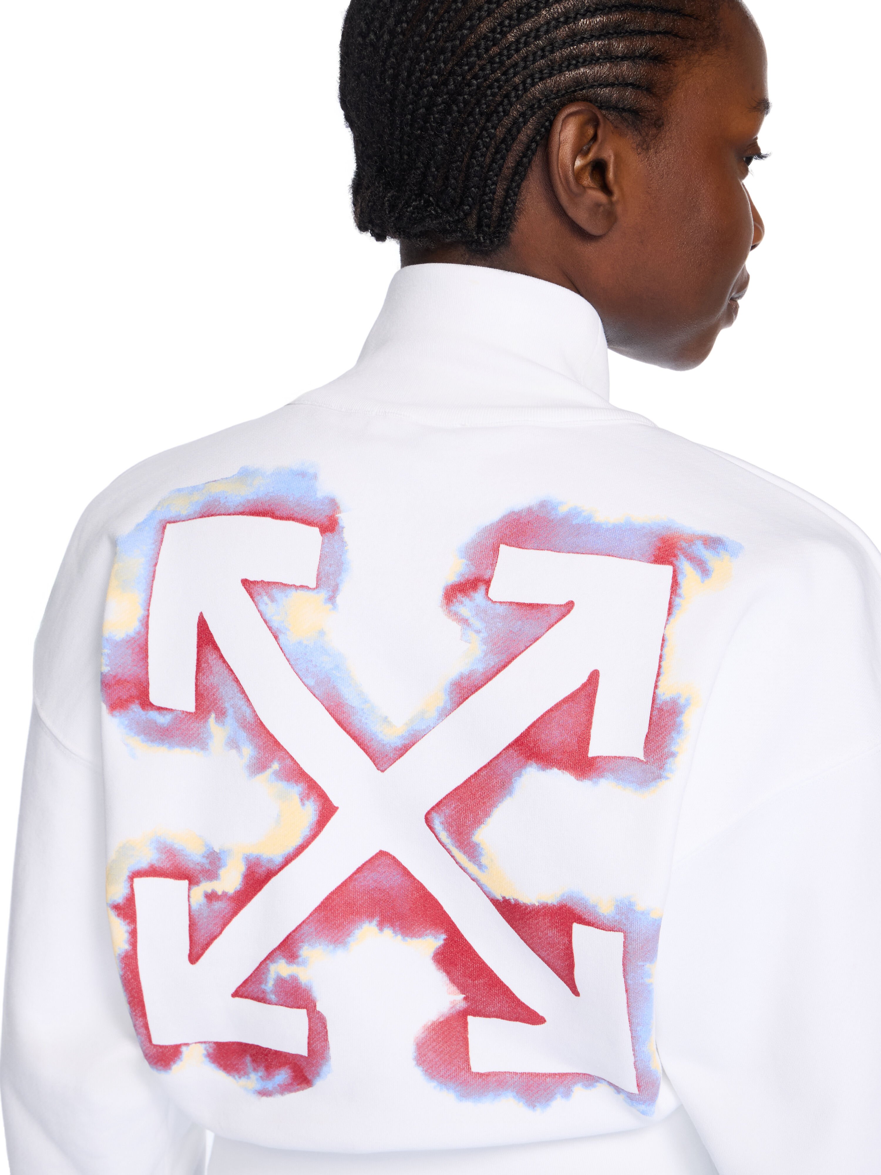 Water Arrow Crop Zip-Up Jacket OFF WHITE Water Arrow Crop Zip-Up Jacket WHITE-RED DAHLIA OWBE006F25FLE001