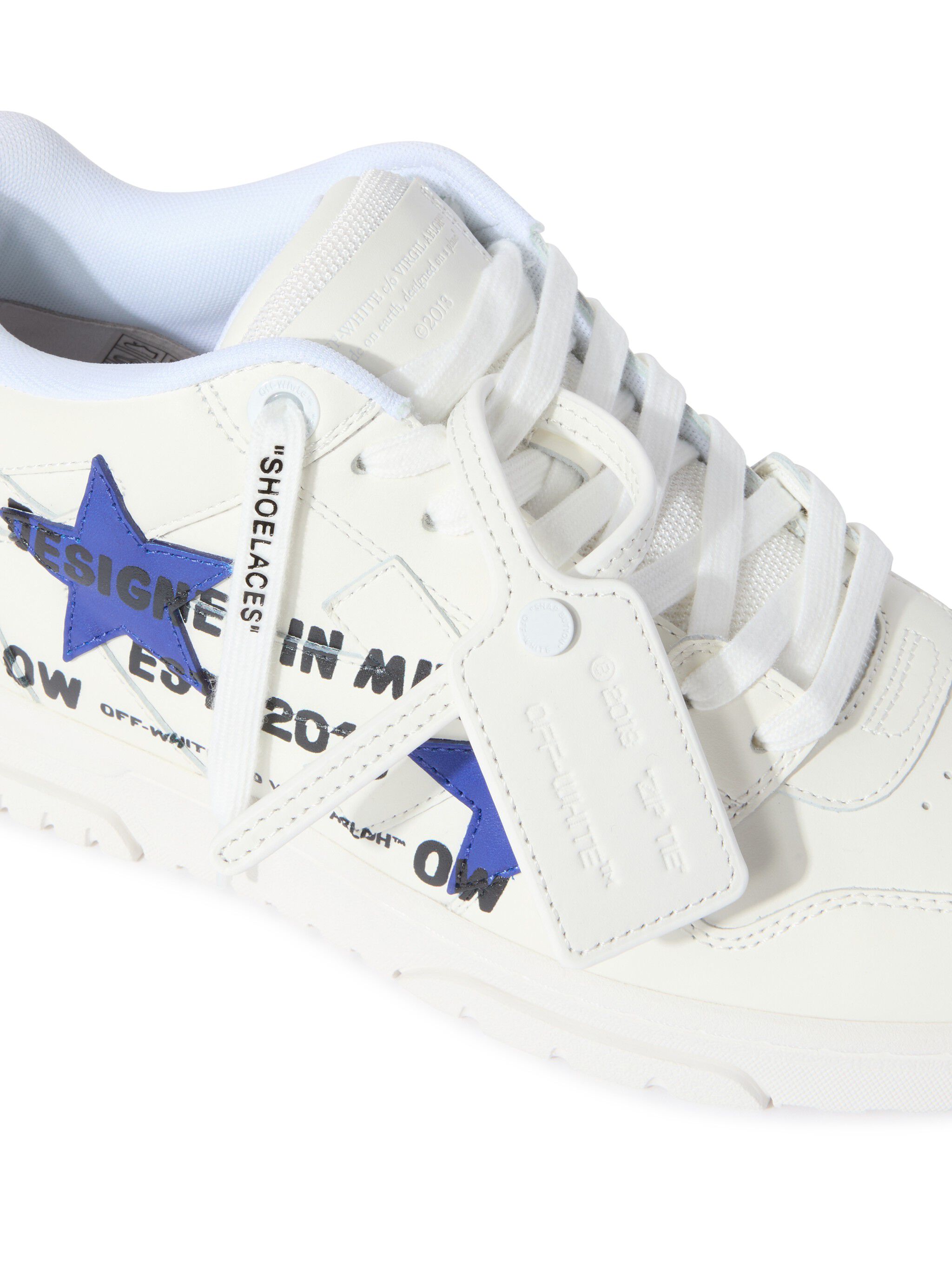 OFF WHITE Weiß/Blaue Star Out Of Office Sneaker WHITE OMIA189S25LEA00D